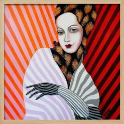 Miss Peacock - Square Stretched Canvas, Poster Or Fine Art Print(Miss Peacock Square Stretched Canvas Poster Or Fine Art Print) -Heart Wall Art Store Miss Peacock Square Stretched Canvas Poster or Fine Art Print I Heart Wall Art 43091254