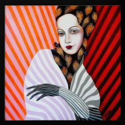 Miss Peacock - Square Stretched Canvas, Poster Or Fine Art Print(Miss Peacock Square Stretched Canvas Poster Or Fine Art Print) -Heart Wall Art Store Miss Peacock Square Stretched Canvas Poster or Fine Art Print I Heart Wall Art 43091449