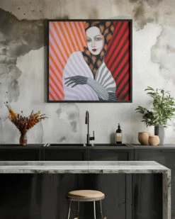 Miss Peacock - Square Stretched Canvas, Poster Or Fine Art Print(Miss Peacock Square Stretched Canvas Poster Or Fine Art Print) -Heart Wall Art Store Miss Peacock Square Stretched Canvas Poster or Fine Art Print I Heart Wall Art 43091995