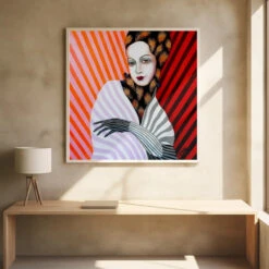 Miss Peacock - Square Stretched Canvas, Poster Or Fine Art Print(Miss Peacock Square Stretched Canvas Poster Or Fine Art Print) -Heart Wall Art Store Miss Peacock Square Stretched Canvas Poster or Fine Art Print I Heart Wall Art 43092165