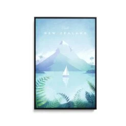 New Zealand By Henry Rivers - Stretched Canvas Print Or Framed Fine Art Print - Artwork- Vintage Inspired Travel Poster(New Zealand By Henry Rivers Stretched Canvas Print Or Framed Fine Art Print Artwork Vintage Inspired Travel Poster 354214235)