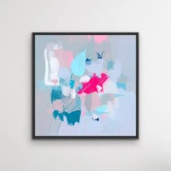 Heart Wall Art Store -Heart Wall Art Store On Thin Ice Abstract Pink and Grey Canvas Art Print Wall Art I Heart Wall Art Australia 1620782398