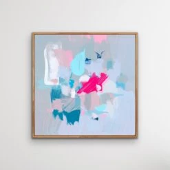 On Thin Ice- Abstract Pink And Grey Canvas Art PrintWall Art(On Thin Ice Abstract Pink And Grey Canvas Art Print Wall Art) -Heart Wall Art Store On Thin Ice Abstract Pink and Grey Canvas Art Print Wall Art I Heart Wall Art Australia 1620782420