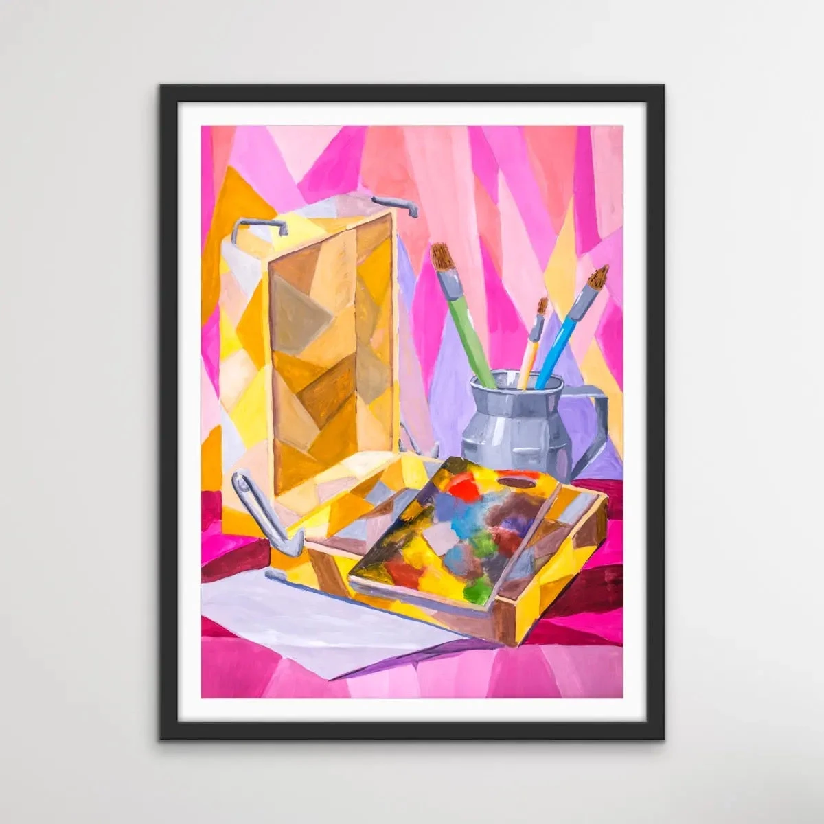 Painting Days - Colourful Pink Still Life Print By Ukrainian Artist Valentin Ivansov(Stay For Tea Colourful Still Life By Valentin Ivansov) 2 Painting Days - Colourful Pink Still Life Print By Ukrainian Artist Valentin Ivansov(Stay For Tea Colourful Still Life By Valentin Ivansov) - Image 2