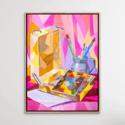 Painting Days - Colourful Pink Still Life Print By Ukrainian Artist Valentin Ivansov(Stay For Tea Colourful Still Life By Valentin Ivansov) 12 Painting Days - Colourful Pink Still Life Print By Ukrainian Artist Valentin Ivansov(Stay For Tea Colourful Still Life By Valentin Ivansov) -Heart Wall Art Store Painting Days Colourful Still Life by Valentin Ivansov I Heart Wall Art Australia 1652417684