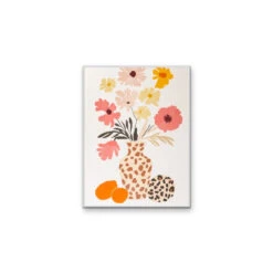 Animal Print Flora - Vase Of Flowers Stretched Canvas Or Wall Art Print(Animal Print Flora Vase Of Flowers Stretched Canvas Or Wall Art Print)
