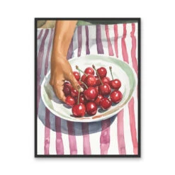 Cherry Harvest - Still Life Watercolour Canvas Or Art Print(Cherry Harvest Still Life Watercolour Canvas Or Art Print) -Heart Wall Art Store Photo14 11 2024 82820pm