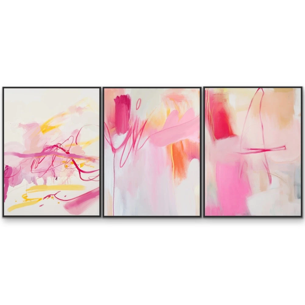 Wonder - Three Piece Pink Abstract Set, Stretched Canvas Or Wall Art Print(Wonder Three Piece Pink Abstract Set Stretched Canvas Or Wall Art Print) 5 Wonder - Three Piece Pink Abstract Set, Stretched Canvas Or Wall Art Print(Wonder Three Piece Pink Abstract Set Stretched Canvas Or Wall Art Print) - Image 5