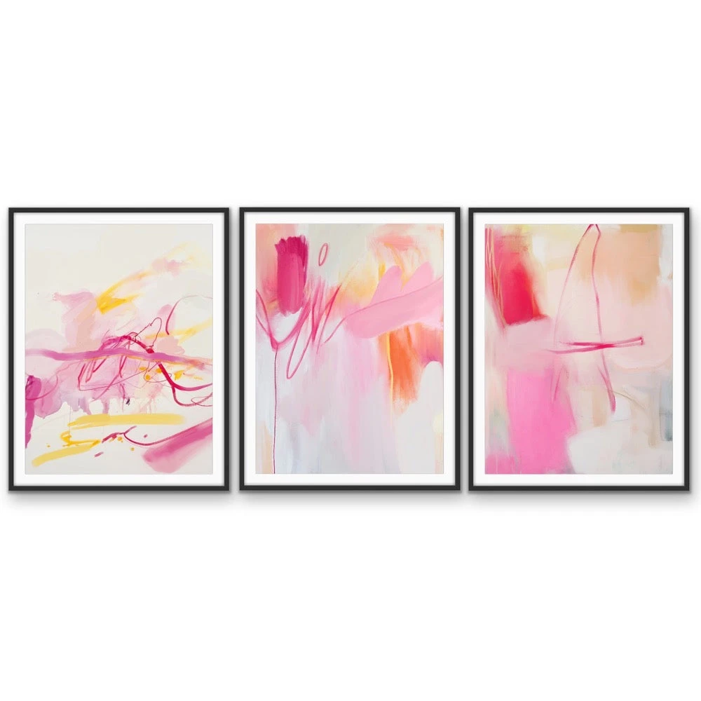 Wonder - Three Piece Pink Abstract Set, Stretched Canvas Or Wall Art Print(Wonder Three Piece Pink Abstract Set Stretched Canvas Or Wall Art Print) 2 Wonder - Three Piece Pink Abstract Set, Stretched Canvas Or Wall Art Print(Wonder Three Piece Pink Abstract Set Stretched Canvas Or Wall Art Print) - Image 2