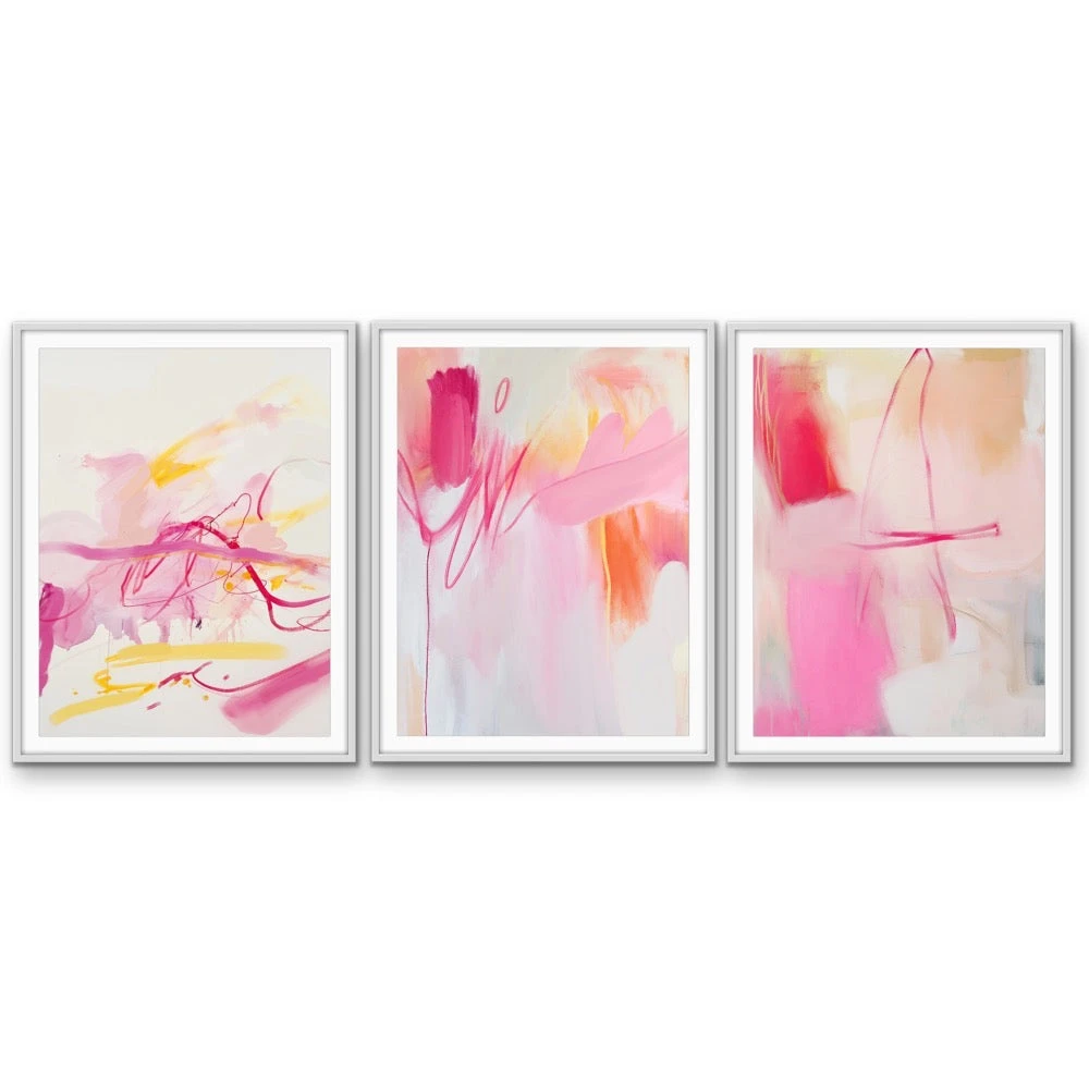 Wonder - Three Piece Pink Abstract Set, Stretched Canvas Or Wall Art Print(Wonder Three Piece Pink Abstract Set Stretched Canvas Or Wall Art Print) 4 Wonder - Three Piece Pink Abstract Set, Stretched Canvas Or Wall Art Print(Wonder Three Piece Pink Abstract Set Stretched Canvas Or Wall Art Print) - Image 4