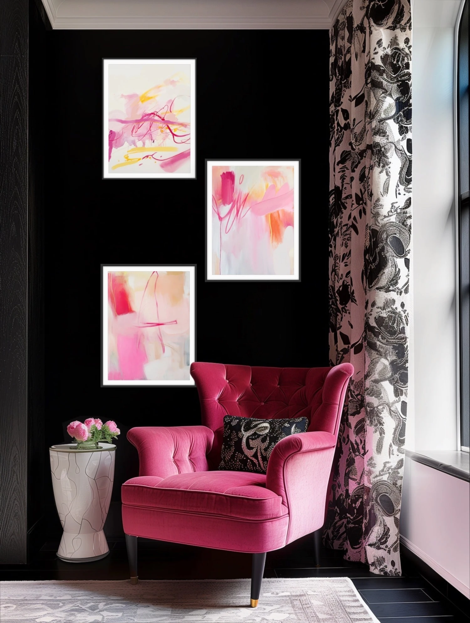 Wonder - Three Piece Pink Abstract Set, Stretched Canvas Or Wall Art Print(Wonder Three Piece Pink Abstract Set Stretched Canvas Or Wall Art Print) 6 Wonder - Three Piece Pink Abstract Set, Stretched Canvas Or Wall Art Print(Wonder Three Piece Pink Abstract Set Stretched Canvas Or Wall Art Print) - Image 6