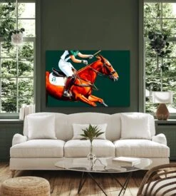 Polo - Horse Against Green Stretched Canvas Print Or Framed Fine Art Print - Artwork(Polo Horse Against Green Stretched Canvas Print Or Framed Fine Art Print Artwork 363367184) -Heart Wall Art Store Polo Horse Against Green Stretched Canvas Print or Framed Fine Art Print Artwork I Heart Wall Art Australia 36315215