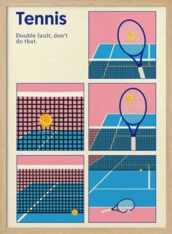 Poster Tennis Double Vault - Stretched Canvas, Poster Or Fine Art Print(Poster Tennis Double Vault Stretched Canvas Poster Or Fine Art Print) -Heart Wall Art Store Poster Tennis Double Vault Stretched Canvas Poster or Fine Art Print I Heart Wall Art 47862186