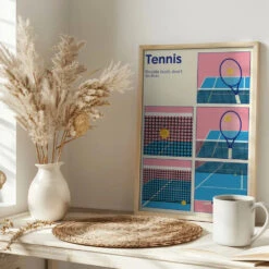 Poster Tennis Double Vault - Stretched Canvas, Poster Or Fine Art Print(Poster Tennis Double Vault Stretched Canvas Poster Or Fine Art Print) -Heart Wall Art Store Poster Tennis Double Vault Stretched Canvas Poster or Fine Art Print I Heart Wall Art 47862352