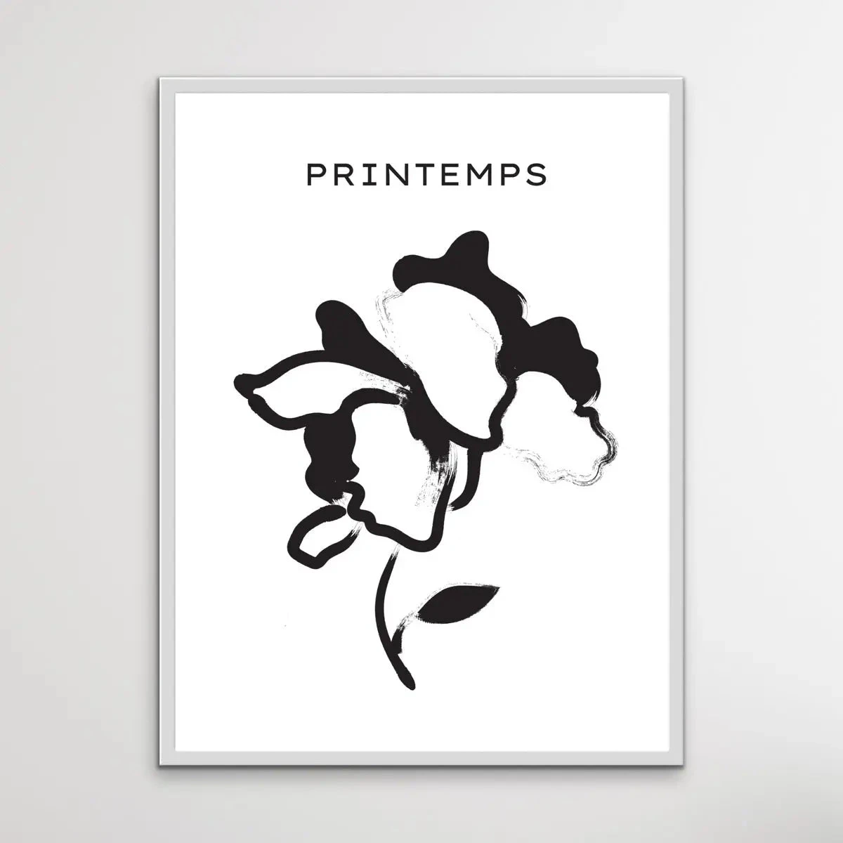 Printemps Number Two -Minimalist Black And White Flower With One Leaf Line Classic Art Print(Printemps Number Two Minimalist Black And White Flower With One Leaf Line Classic Art Print) 3 Printemps Number Two -Minimalist Black And White Flower With One Leaf Line Classic Art Print(Printemps Number Two Minimalist Black And White Flower With One Leaf Line Classic Art Print) - Image 3