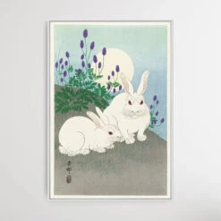 Rabbits At Full Moon By Ohara Koson(Rabbits At Full Moon By Ohara Koson) -Heart Wall Art Store Rabbits at Full Moon by Ohara Koson I Heart Wall Art Australia 1655866593