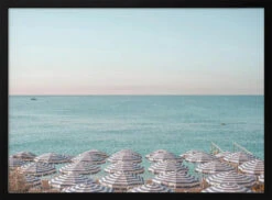 Riviera Beach Umbrellas - Stretched Canvas, Poster Or Fine Art Print(Riviera Beach Umbrellas Stretched Canvas Poster Or Fine Art Print)