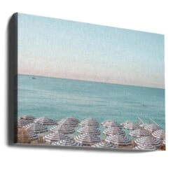 Riviera Beach Umbrellas - Stretched Canvas, Poster Or Fine Art Print(Riviera Beach Umbrellas Stretched Canvas Poster Or Fine Art Print) -Heart Wall Art Store Riviera Beach Umbrellas Stretched Canvas Poster or Fine Art Print I Heart Wall Art 46516170