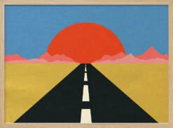 Road To Sun - Stretched Canvas, Poster Or Fine Art Print(Road To Sun Stretched Canvas Poster Or Fine Art Print 1) -Heart Wall Art Store Road To Sun Stretched Canvas Poster or Fine Art Print I Heart Wall Art 47859715