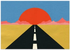 Road To Sun - Stretched Canvas, Poster Or Fine Art Print(Road To Sun Stretched Canvas Poster Or Fine Art Print 1) -Heart Wall Art Store Road To Sun Stretched Canvas Poster or Fine Art Print I Heart Wall Art 47859918