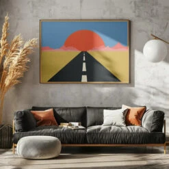 Road To Sun - Stretched Canvas, Poster Or Fine Art Print(Road To Sun Stretched Canvas Poster Or Fine Art Print 1) -Heart Wall Art Store Road To Sun Stretched Canvas Poster or Fine Art Print I Heart Wall Art 47860445
