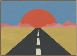 Road To Sun - Stretched Canvas, Poster Or Fine Art Print(Road To Sun Stretched Canvas Poster Or Fine Art Print 1) -Heart Wall Art Store Road To Sun Stretched Canvas Poster or Fine Art Print I Heart Wall Art 47860518