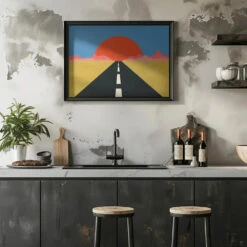 Road To Sun - Stretched Canvas, Poster Or Fine Art Print(Road To Sun Stretched Canvas Poster Or Fine Art Print 1) -Heart Wall Art Store Road To Sun Stretched Canvas Poster or Fine Art Print I Heart Wall Art 47860624