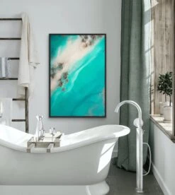 Rocky Shoreline - Aerial Coastal Artwork By Petra Meikle De Vlas(Rocky Shoreline Aerial Coastal Artwork By Petra Meikle De Vlas) -Heart Wall Art Store Rocky Shoreline Aerial Coastal Artwork by Petra Meikle de Vlas I Heart Wall Art Australia 48213683