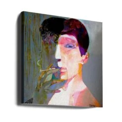 Smoky - Square Stretched Canvas, Poster Or Fine Art Print(Smoky Square Stretched Canvas Poster Or Fine Art Print) -Heart Wall Art Store Smoky Square Stretched Canvas Poster or Fine Art Print I Heart Wall Art 43086382