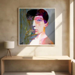 Smoky - Square Stretched Canvas, Poster Or Fine Art Print(Smoky Square Stretched Canvas Poster Or Fine Art Print) -Heart Wall Art Store Smoky Square Stretched Canvas Poster or Fine Art Print I Heart Wall Art 43086952