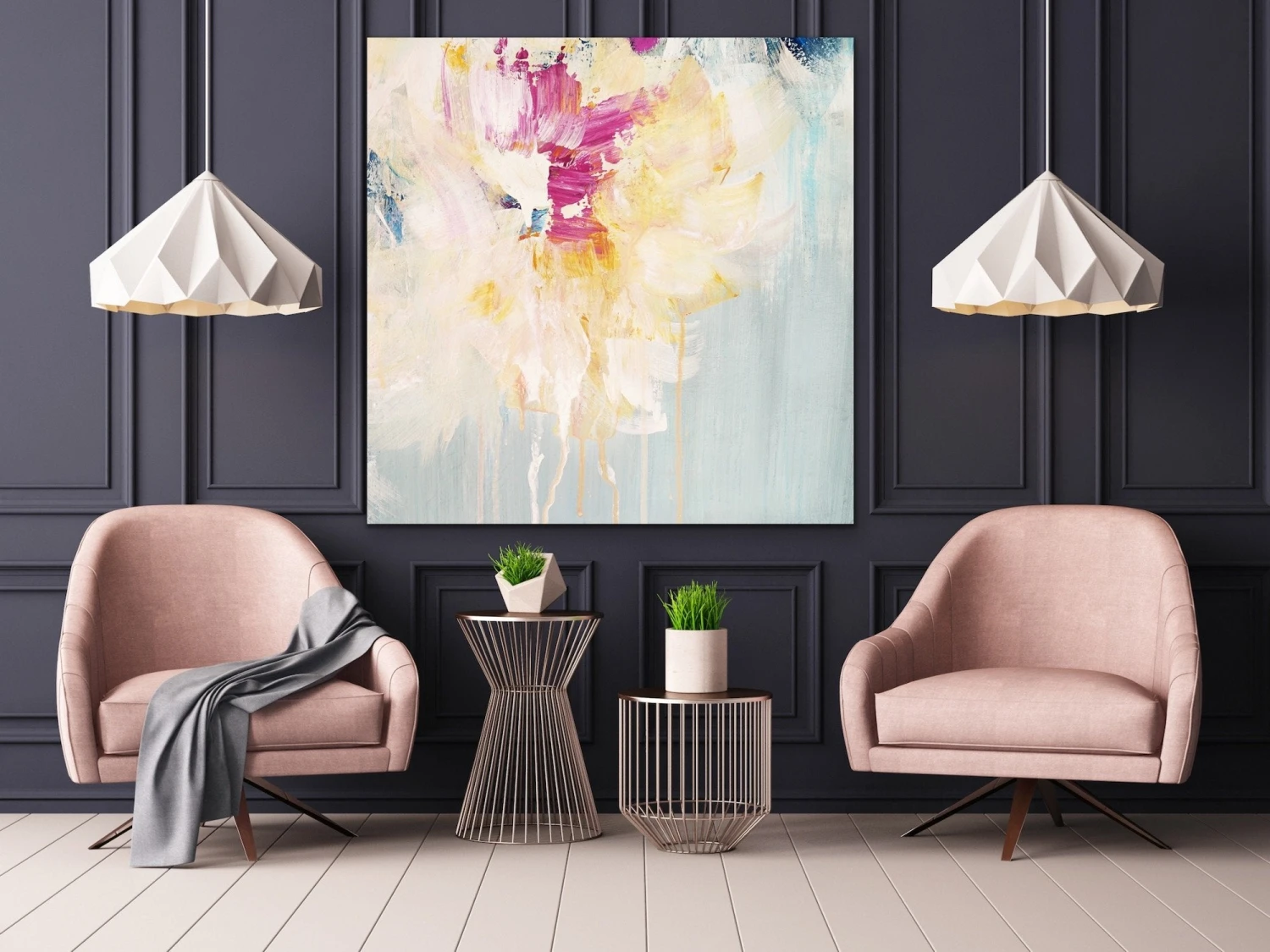 Spring - Abstract Square Canvas Floral Print(Spring Abstract Square Canvas Floral Print) 2 Spring - Abstract Square Canvas Floral Print(Spring Abstract Square Canvas Floral Print) - Image 2