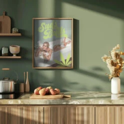 Suds Buds Sexy Girl Smoking Cannabis Joint In Bath - Stretched Canvas, Poster Or Fine Art Print(Suds Buds Sexy Girl Smoking Cannabis Joint In Bath Stretched Canvas Poster Or Fine Art Print) -Heart Wall Art Store Suds Buds Sexy Girl Smoking Cannabis Joint In Bath Stretched Canvas Poster or Fine Art Print I Heart Wall Art 44398350