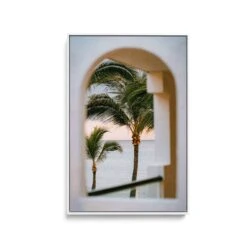 Through The Arch Window - Photographic Stretched Canvas, Poster Or Fine Art Print(Through The Arch Window Photographic Stretched Canvas Poster Or Fine Art Print) -Heart Wall Art Store Through The Arch Window Display Stretched Canvas White Frame