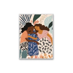 Time To Dream - Sleeping Women, Pattern & Florals Stretched Canvas Wall Art Print(Time To Dream Sleeping Women Patterns Florals Stretched Canvas Wall Art Print) -Heart Wall Art Store Timetodreamwhiteframe2