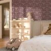 'Vintage Classic Purple' Design 2 - Floral Removable Wallpaper(Vintage Classic Purple Design 2 Floral Removable Wallpaper)