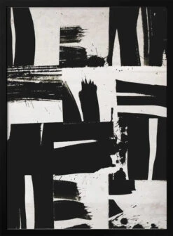 Wabi Sabi Black And White Abstract - Stretched Canvas, Poster Or Fine Art Print(Wabi Sabi Black And White Abstract Stretched Canvas Poster Or Fine Art Print)