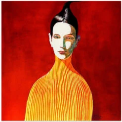 Yellow Turtleneck - Square Stretched Canvas, Poster Or Fine Art Print(Yellow Turtleneck Square Stretched Canvas Poster Or Fine Art Print)