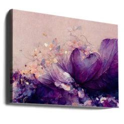 Purple Wild Flowers - Stretched Canvas, Poster Or Fine Art Print(Purple Wild Flowers Stretched Canvas Poster Or Fine Art Print) -Heart Wall Art Store canvas landscape wrap around 2434281