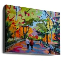 Central Park Walk - Stretched Canvas, Poster Or Fine Art Print(Central Park Walk Stretched Canvas Poster Or Fine Art Print) -Heart Wall Art Store canvas landscape wrap around 2786601