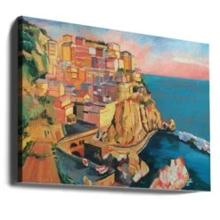 Manarola Italy - Stretched Canvas, Poster Or Fine Art Print(Manarola Italy Stretched Canvas Poster Or Fine Art Print) -Heart Wall Art Store canvas landscape wrap around 2786639