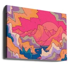 Morning In The Mountains - Stretched Canvas, Poster Or Fine Art Print(Morning In The Mountains Stretched Canvas Poster Or Fine Art Print) -Heart Wall Art Store canvas landscape wrap around 2891033