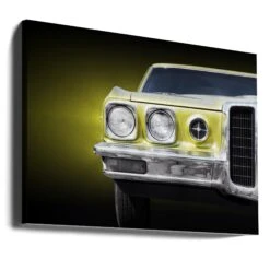 American Classic Car Bonneville 1970 Front - Stretched Canvas, Poster Or Fine Art Print(American Classic Car Bonneville 1970 Front Stretched Canvas Poster Or Fine Art Print) -Heart Wall Art Store canvas landscape wrap around 2897494