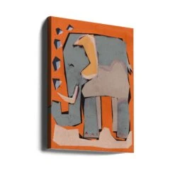 Happy Elephant - Stretched Canvas, Poster Or Fine Art Print(Happy Elephant Stretched Canvas Poster Or Fine Art Print) -Heart Wall Art Store canvas portrait wrap around 2371610