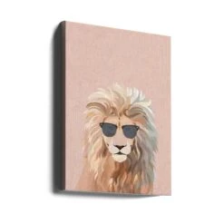 Cool Cat Lion - Stretched Canvas, Poster Or Fine Art Print(Cool Cat Lion Stretched Canvas Poster Or Fine Art Print) -Heart Wall Art Store canvas portrait wrap around 2410023