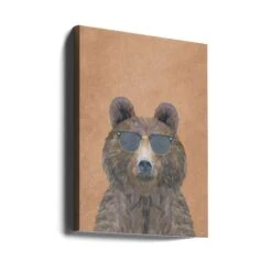 Cool Bear Portrait - Stretched Canvas, Poster Or Fine Art Print(Cool Bear Portrait Stretched Canvas Poster Or Fine Art Print) -Heart Wall Art Store canvas portrait wrap around 2425740