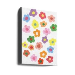 Rainbow Daisies - Stretched Canvas, Poster Or Fine Art Print(Rainbow Daisies Stretched Canvas Poster Or Fine Art Print) -Heart Wall Art Store canvas portrait wrap around 2451053