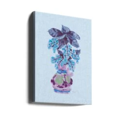Blooming Vase In Blue - Stretched Canvas, Poster Or Fine Art Print(Blooming Vase In Blue Stretched Canvas Poster Or Fine Art Print) -Heart Wall Art Store canvas portrait wrap around 2454665