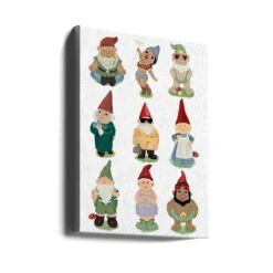 Garden Gnomes - Stretched Canvas, Poster Or Fine Art Print(Garden Gnomes Stretched Canvas Poster Or Fine Art Print) -Heart Wall Art Store canvas portrait wrap around 2505732