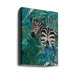 Zebra In The Jungle 1 - Stretched Canvas, Poster Or Fine Art Print(Zebra In The Jungle 1 Stretched Canvas Poster Or Fine Art Print) -Heart Wall Art Store canvas portrait wrap around 2520660