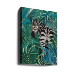 Zebra In The Jungle 2 - Stretched Canvas, Poster Or Fine Art Print(Zebra In The Jungle 2 Stretched Canvas Poster Or Fine Art Print) -Heart Wall Art Store canvas portrait wrap around 2520661